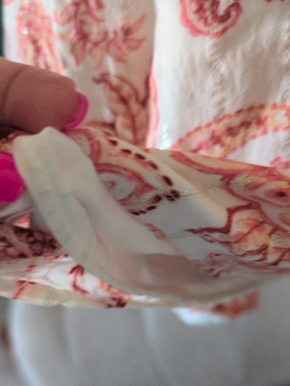 Express White-Light Cream Romper with Coral Pink Floral Print🪷 - Picture 10 of 12